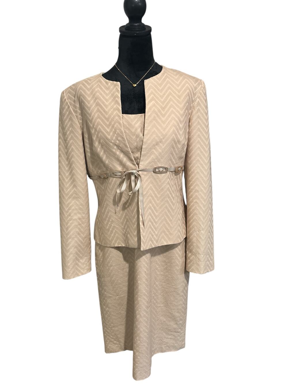 Liz Claiborne 2-Piece Dress & Jacket Set – Size 12 – Pre-Owned-See Notes/Pics